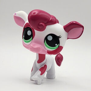 COW G7 #150 - Authentic 2024 Littlest Pet Shop - Pink Magenta & White Hasbro LPS